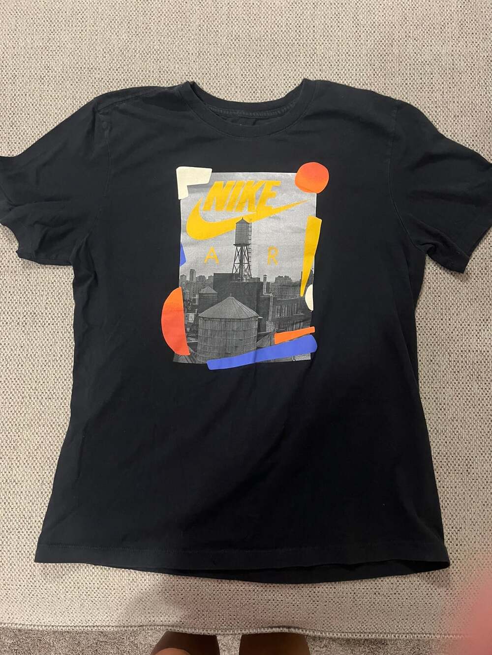 Nike Air Skyline T Shirt sz Large Mens LG Black With Logo